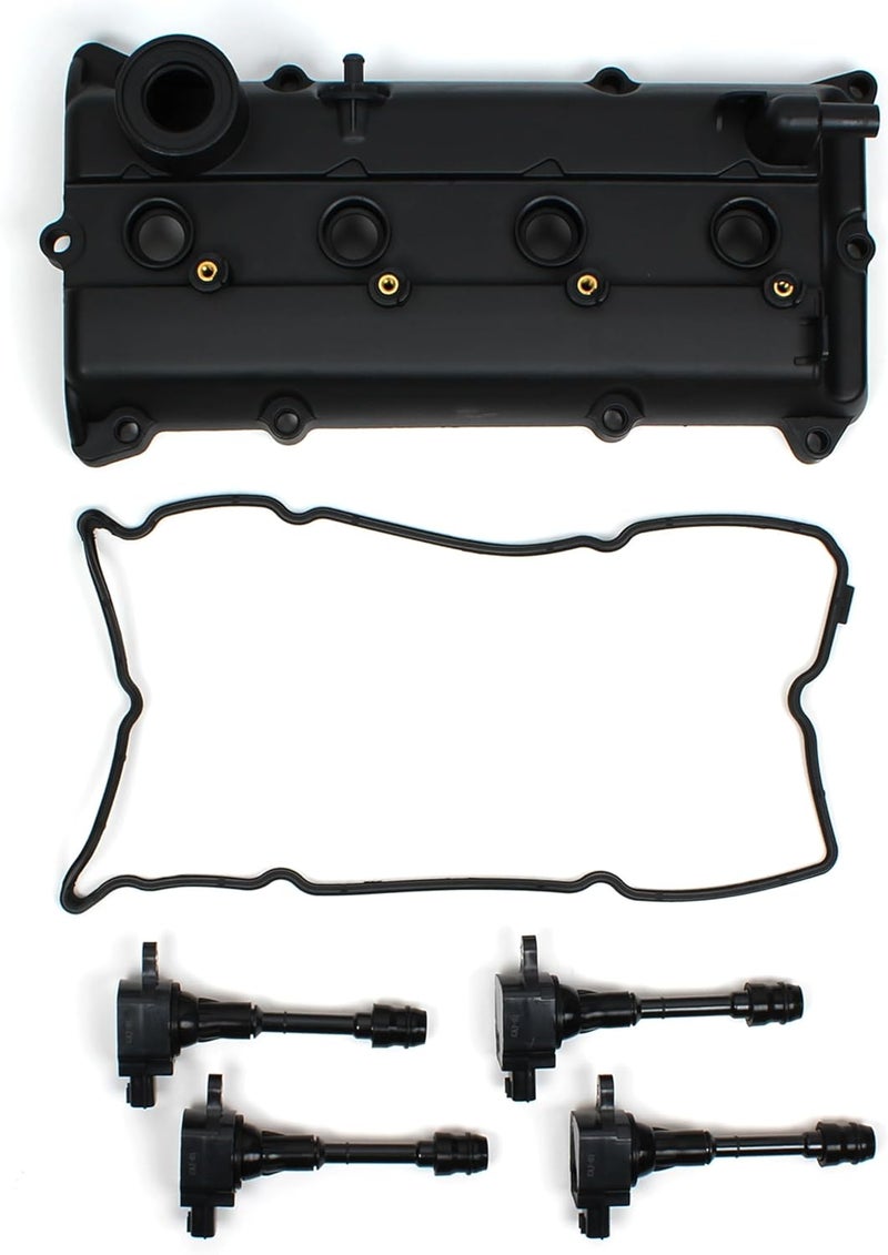 HiChange Valve Cover Gasket Ignition Coil Kit Compatible with Nissan Altima Sentra SE-R 2002-2006 2.5L QR25DE DOHC Engine with Bolts Seals & Oil Cap - Image 1